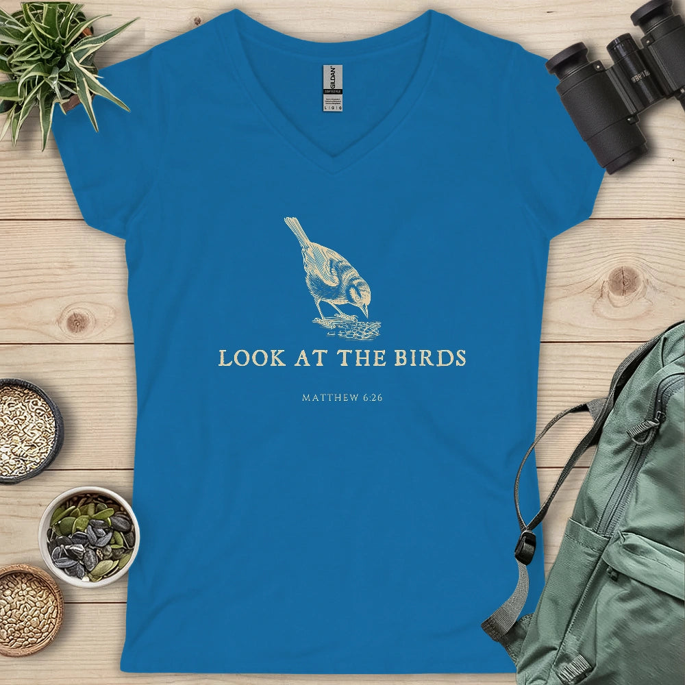 Look At The Birds Lady V-neck