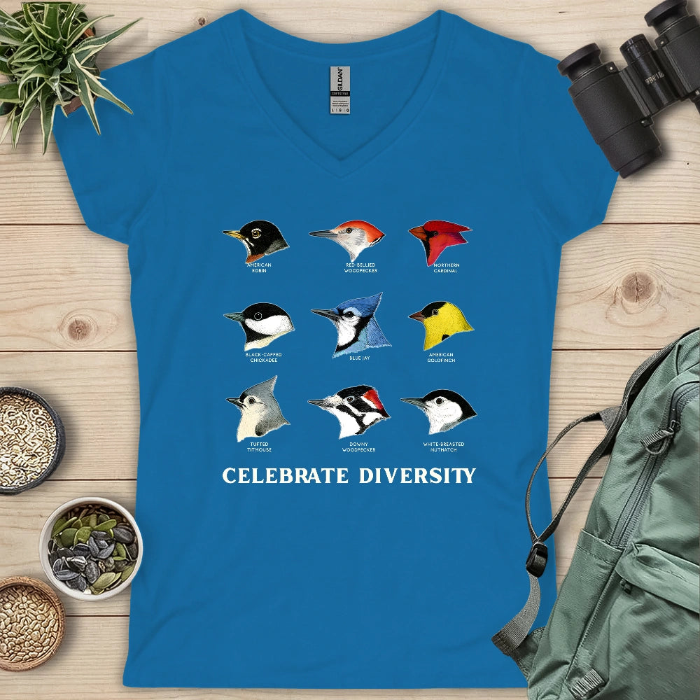 Northern Backyard Birds Lady V-neck
