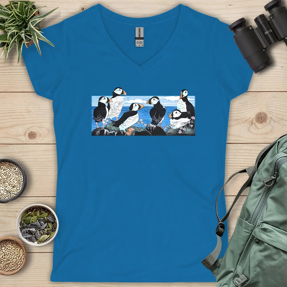 Puffin Circle Lady V-neck