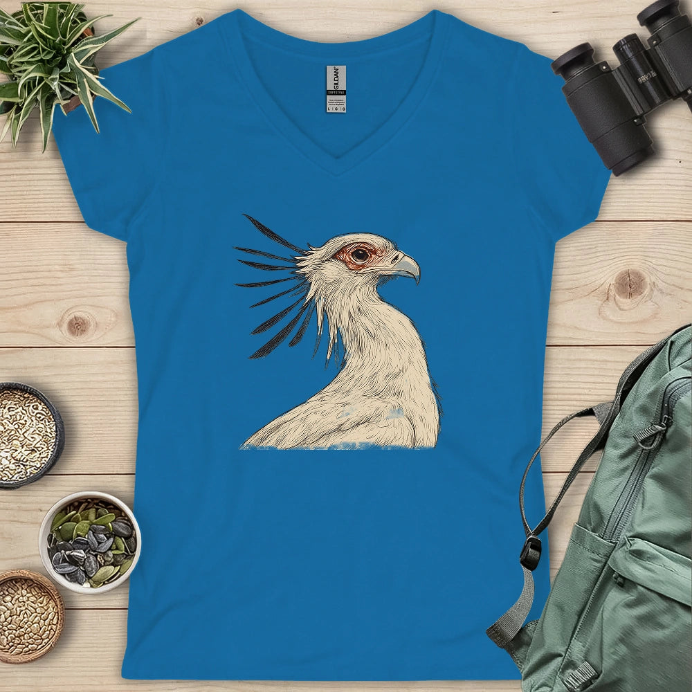 Secretary Bird Sketch Lady V-neck