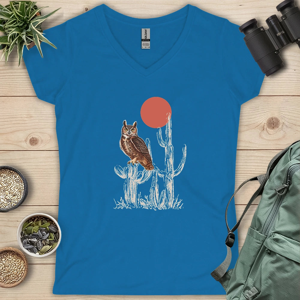 Southern Great Horned Owl Lady V-neck
