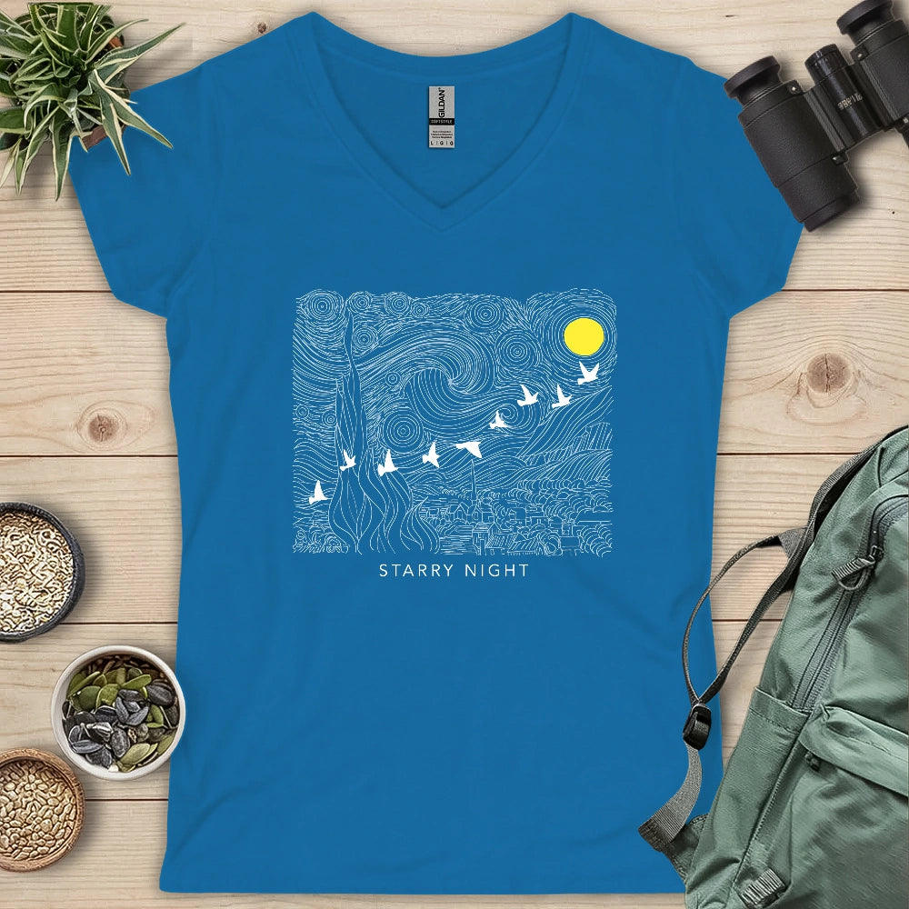 Starry Night Migration Lady V-neck