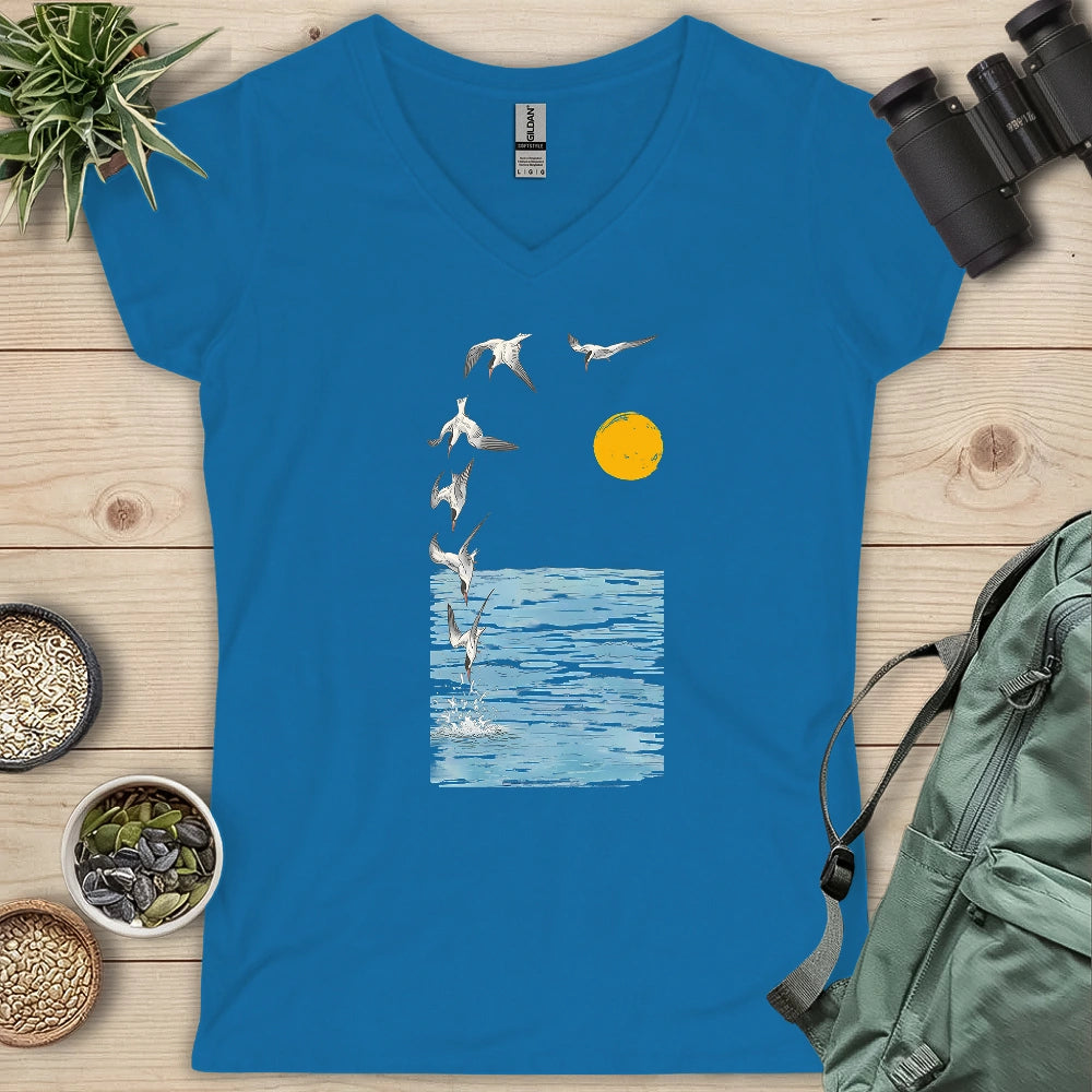 Tern Diving Lady V-neck