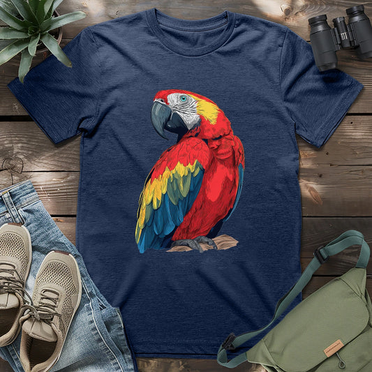 Beautiful scarlet macaw parrot shirt.