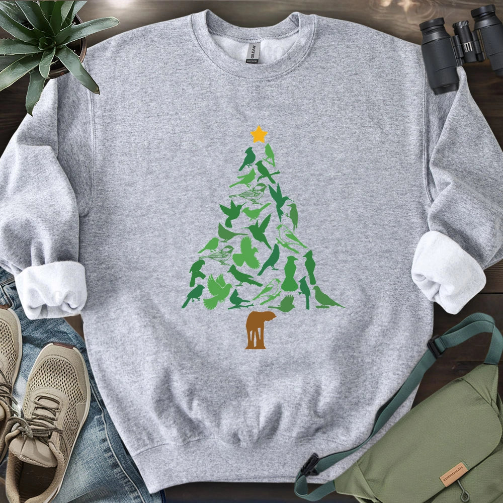 Backyard Birds Christmas Tree Sweatshirt