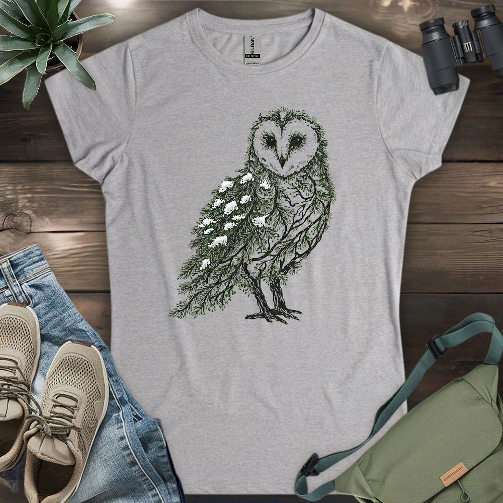 Barn Owl Made By Leaves Women's T-shirt