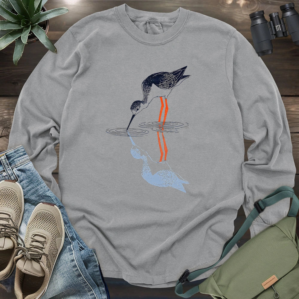 Black-necked Stilt Shadow Long Sleeve T-shirt