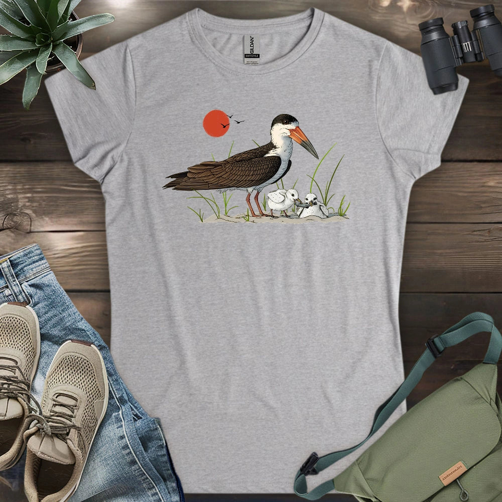 Black Skimmer With Chicks Women's T-shirt
