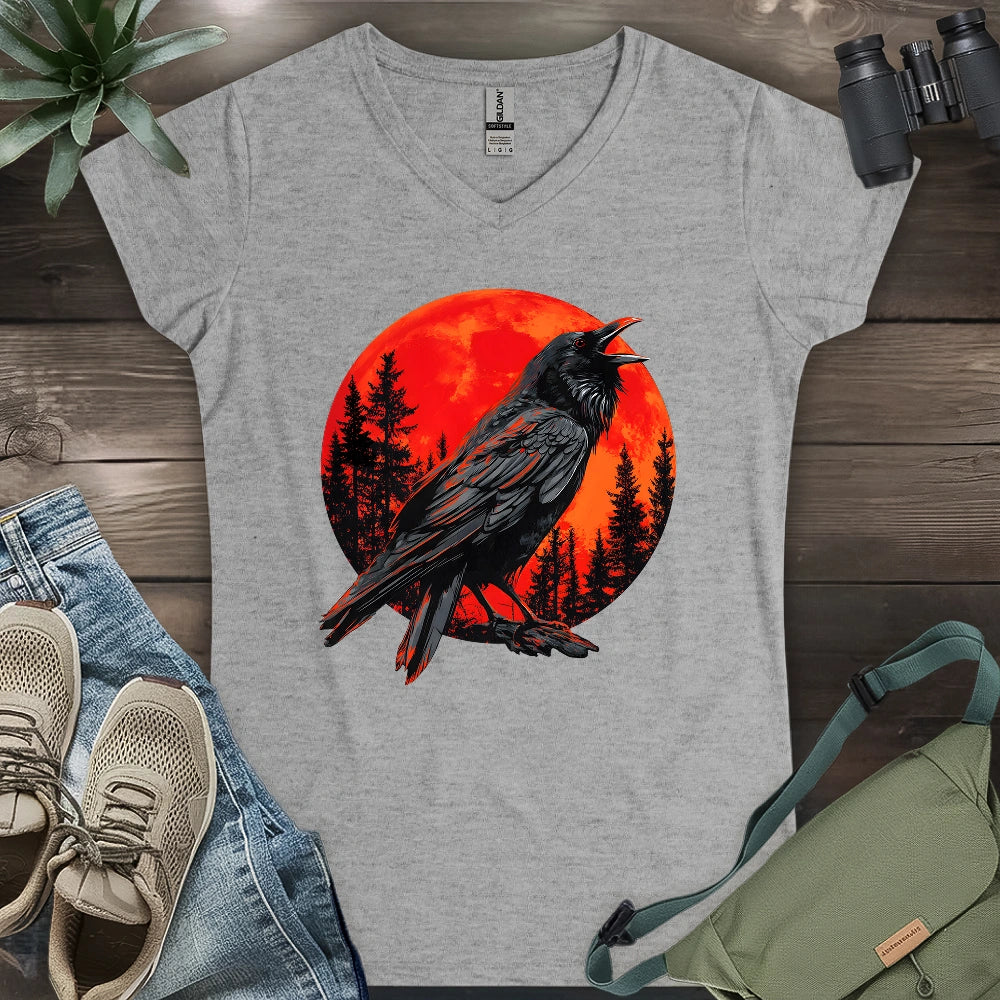 Blood Moon Raven Lady V-neck