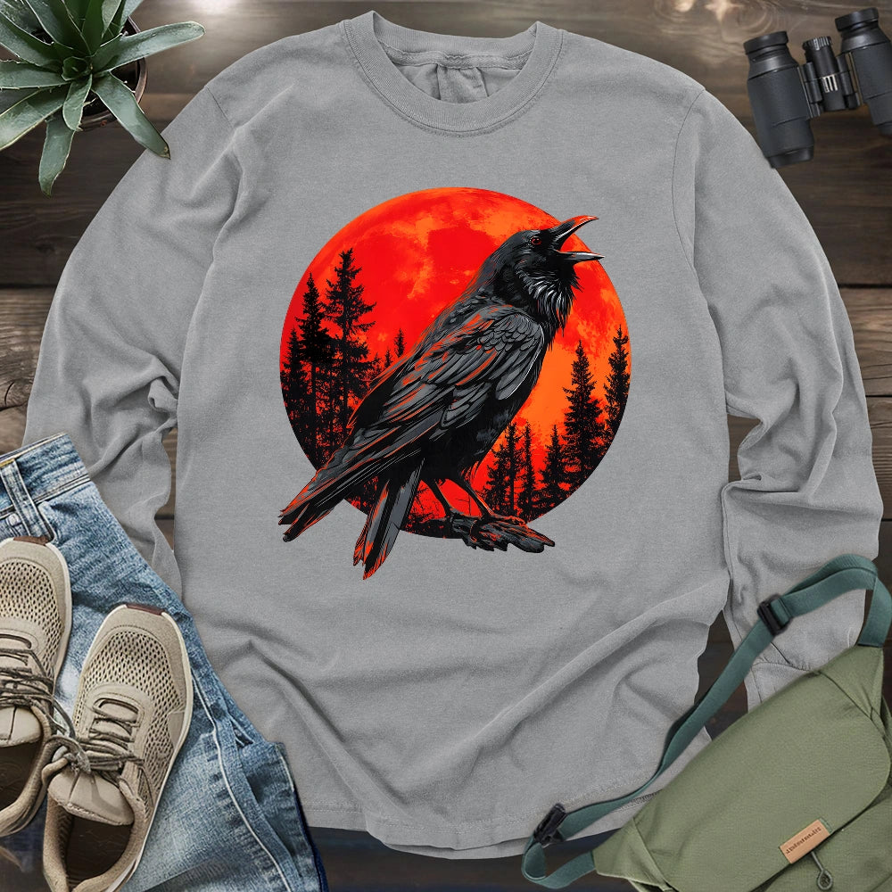 Blood Moon Raven Long Sleeve T-shirt