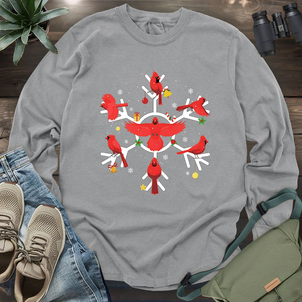 Cardinal Snowflake Long Sleeve T-shirt
