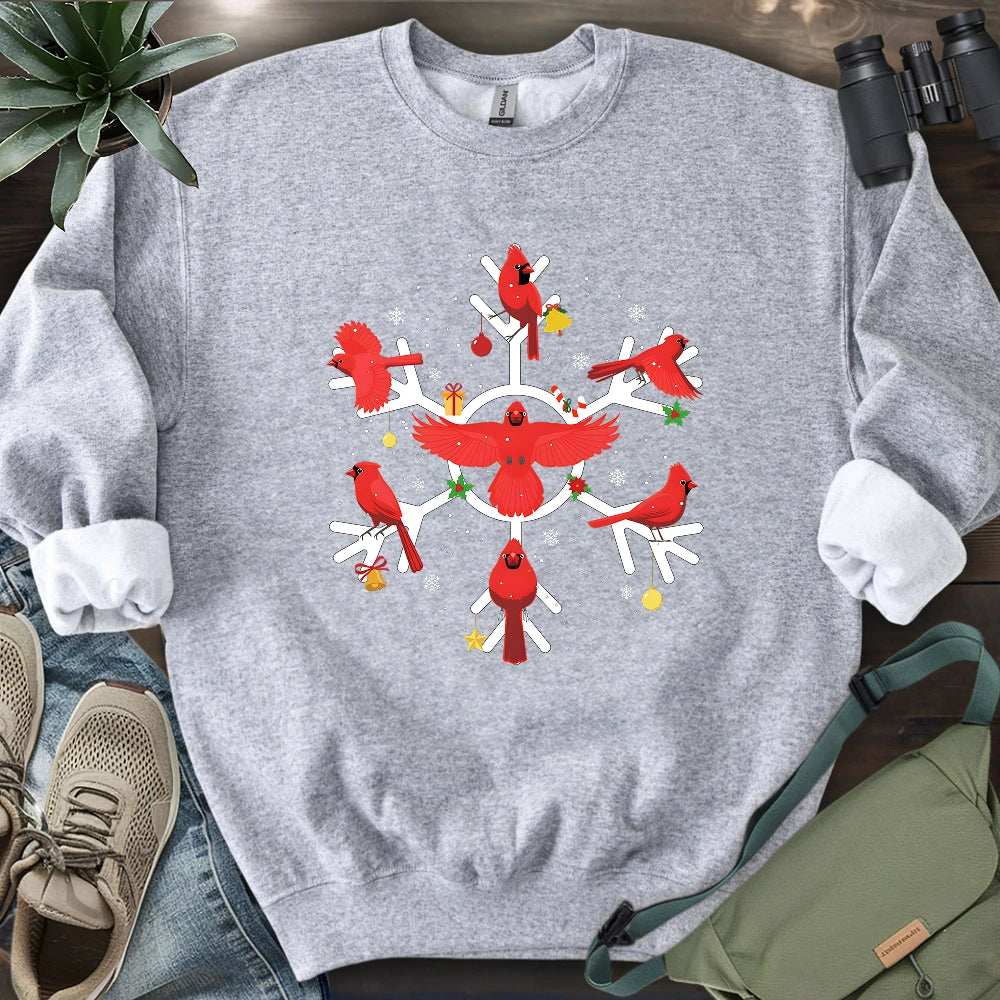 Cardinal Snowflake Sweatshirt