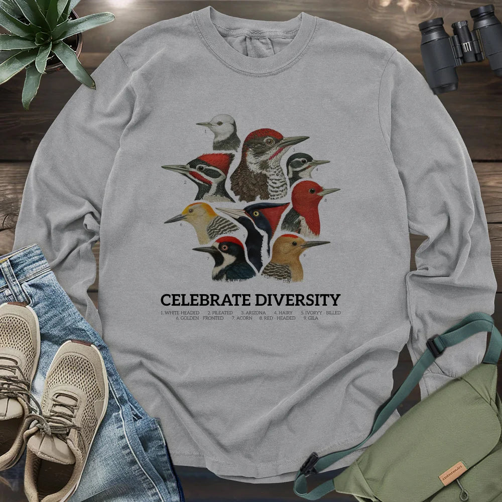 Celebrate Diversity Of Woodpeckers Long Sleeve T-shirt