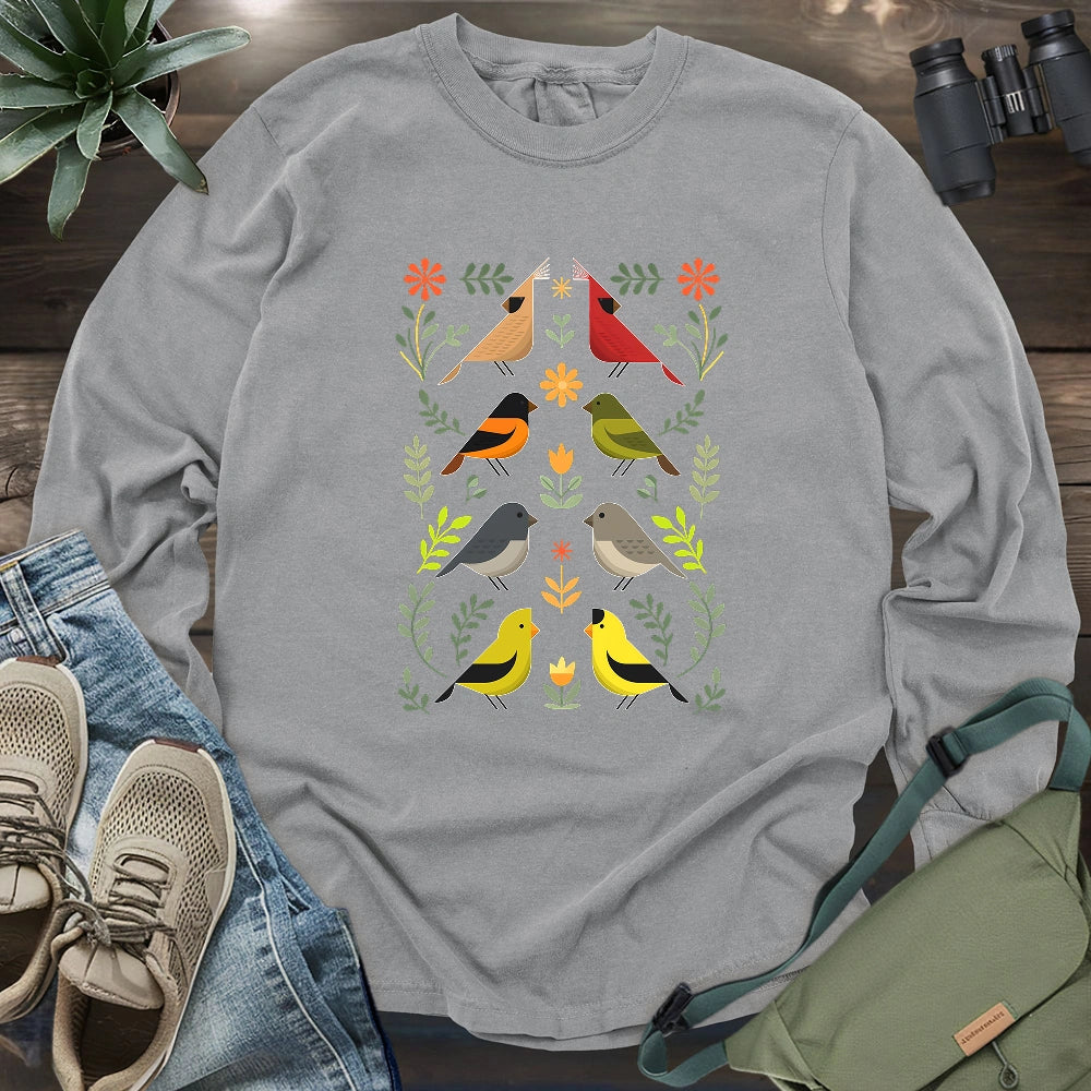 Couples of Backyard Birds Long Sleeve T-shirt