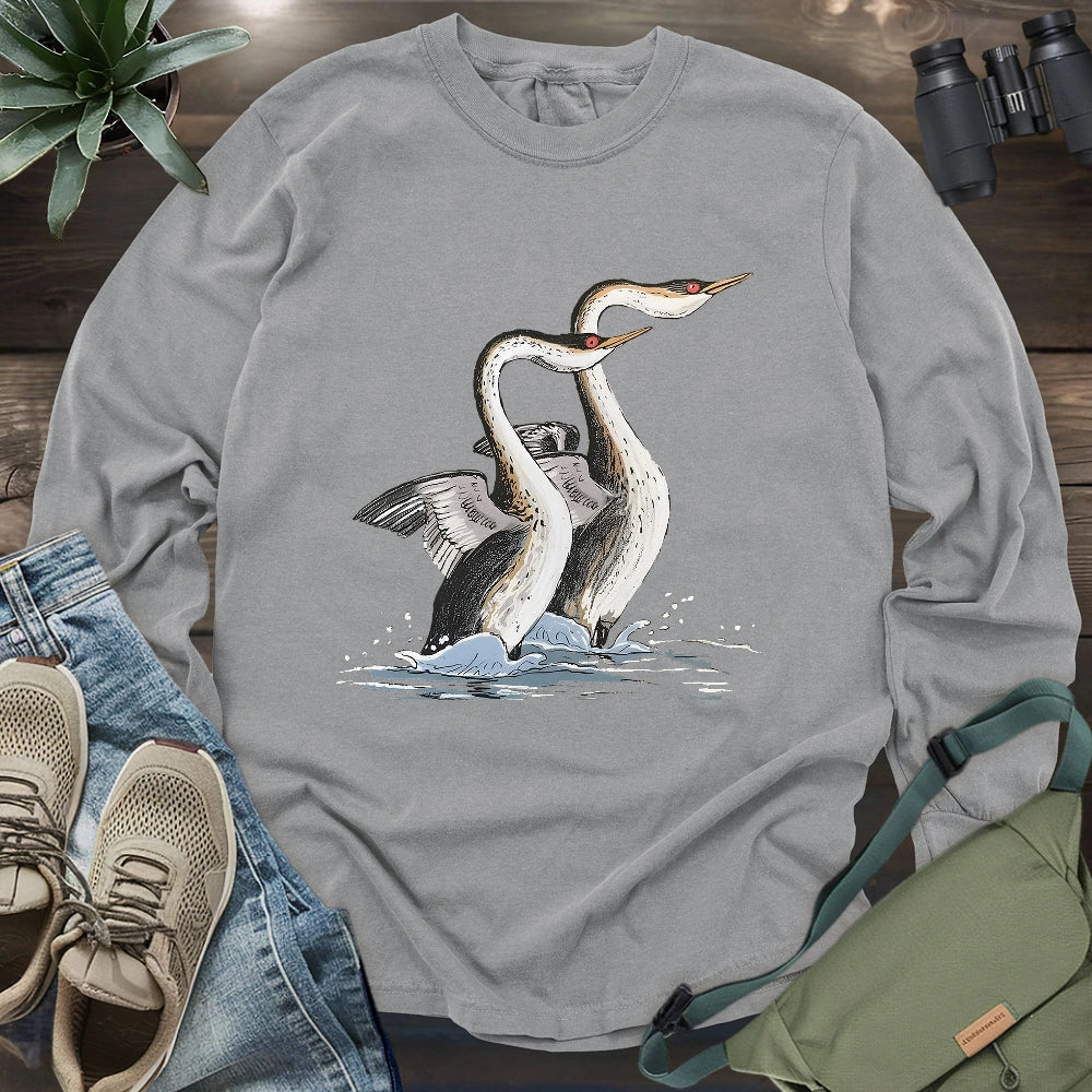 Dancing Grebes Long Sleeve T-shirt