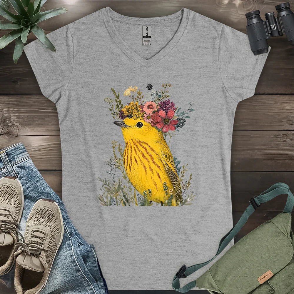 Fairy Warbler Lady V-neck