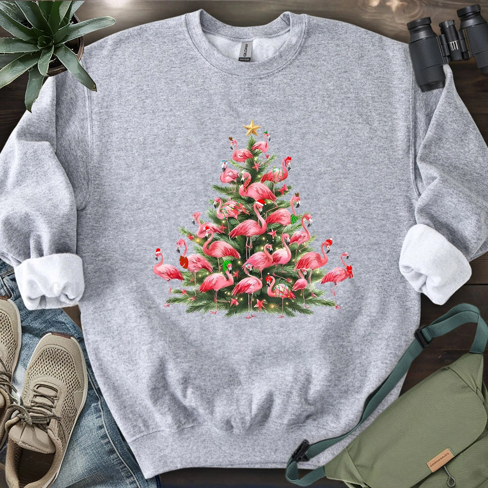 Flamingo Christmas Tree Sweatshirt
