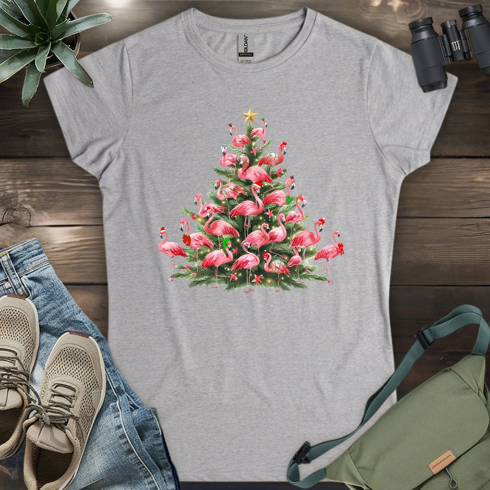 Flamingo Christmas Tree Women's T-shirt