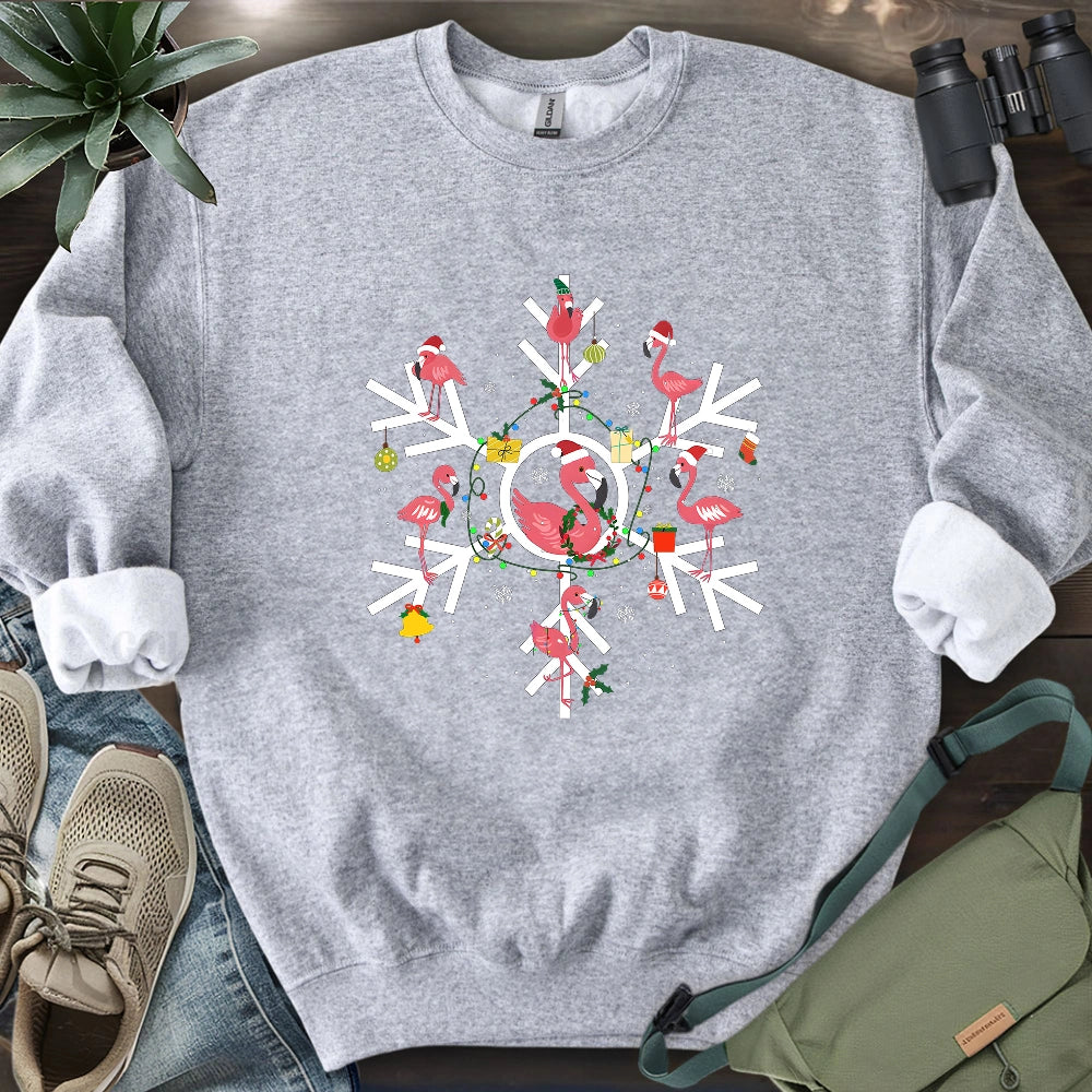 Flamingo Snowflake Sweatshirt