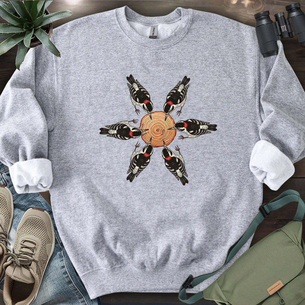 Flower Made Of Woodpeckers Sweatshirt