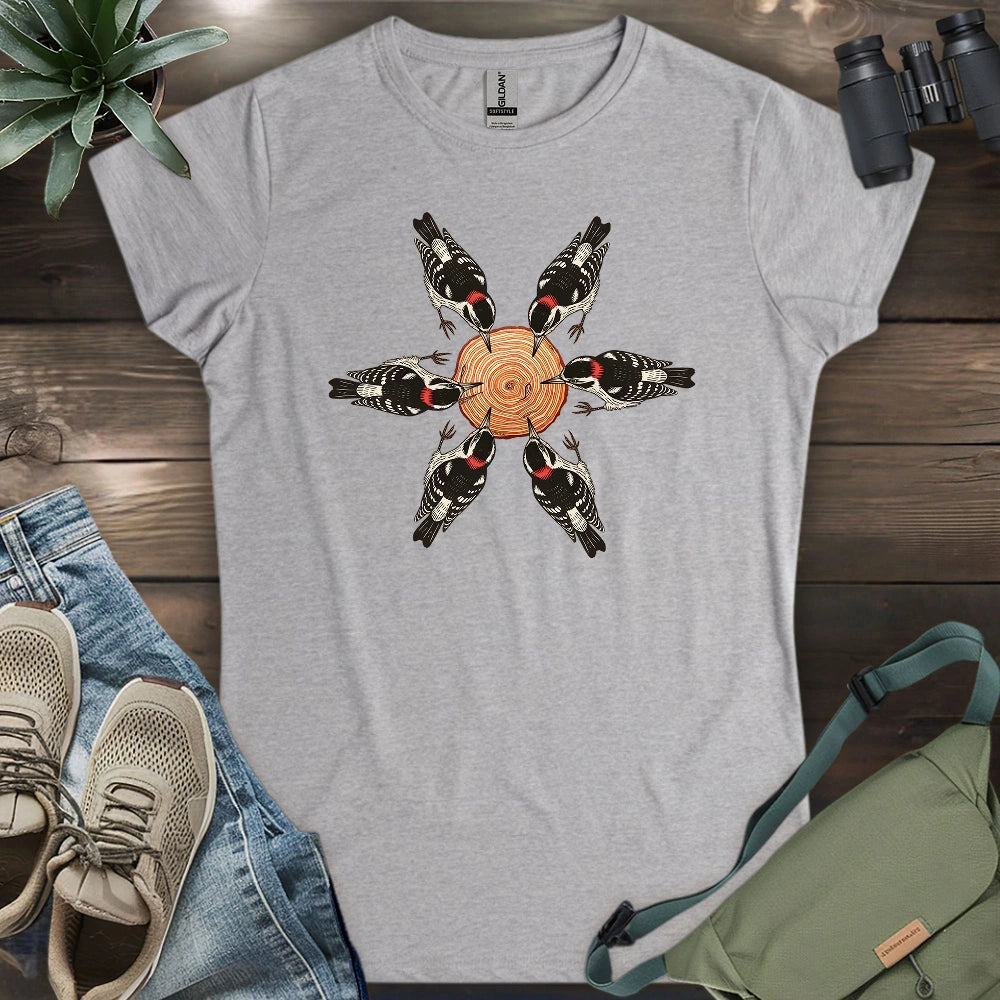 Flower Made Of Woodpeckers Women's T-shirt