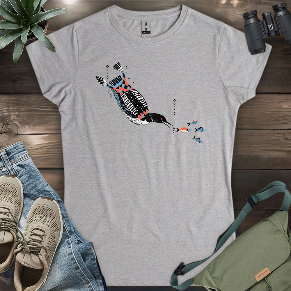 Geometric Loon On The Hunt Women's T-shirt