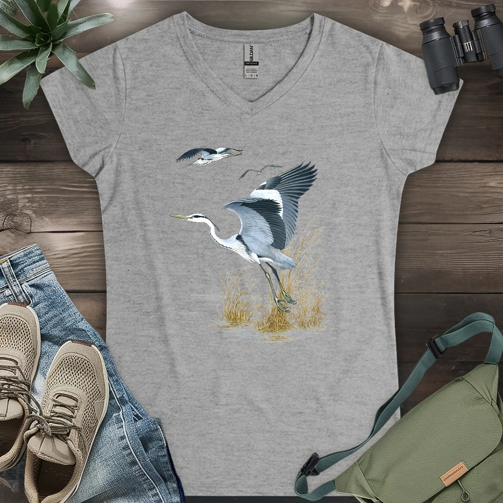 Grace of the Heron Lady V-neck