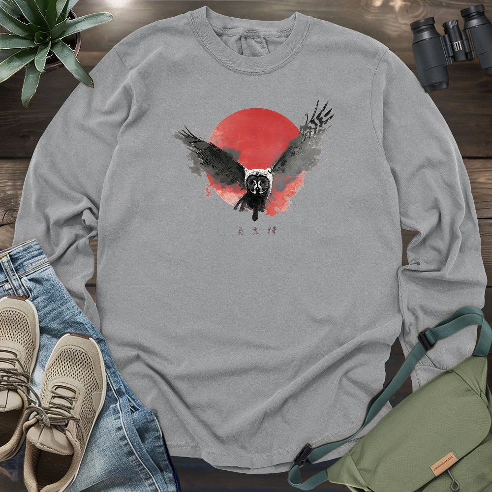 Great Grey Owl At Nightfall Long Sleeve T-shirt