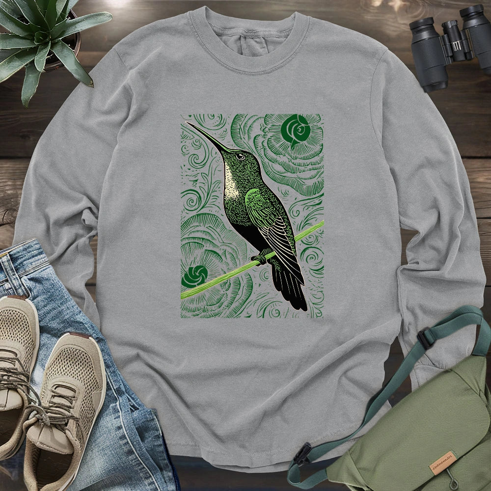 Green Hummingbird Long Sleeve T-shirt