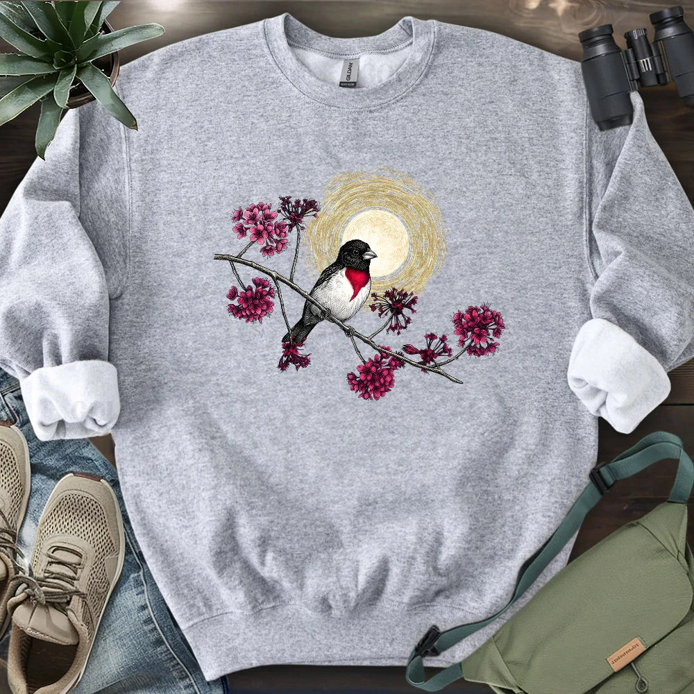 Grosbeak Under Forest's Moonlight Sweatshirt