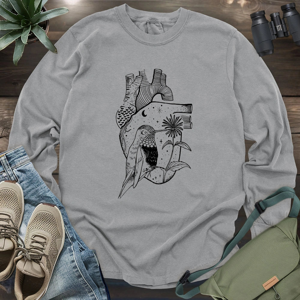 Heart Full of a Hummingbird Long Sleeve T-shirt