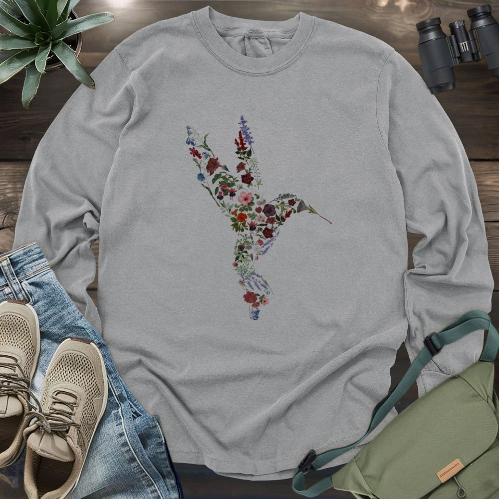 Hummingbird Made By Flowers Long Sleeve T-shirt