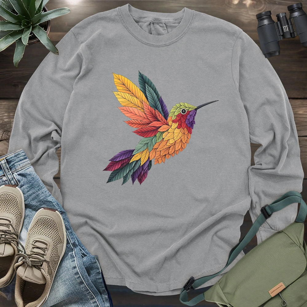 Hummingbird Made By Leaves Long Sleeve T-shirt
