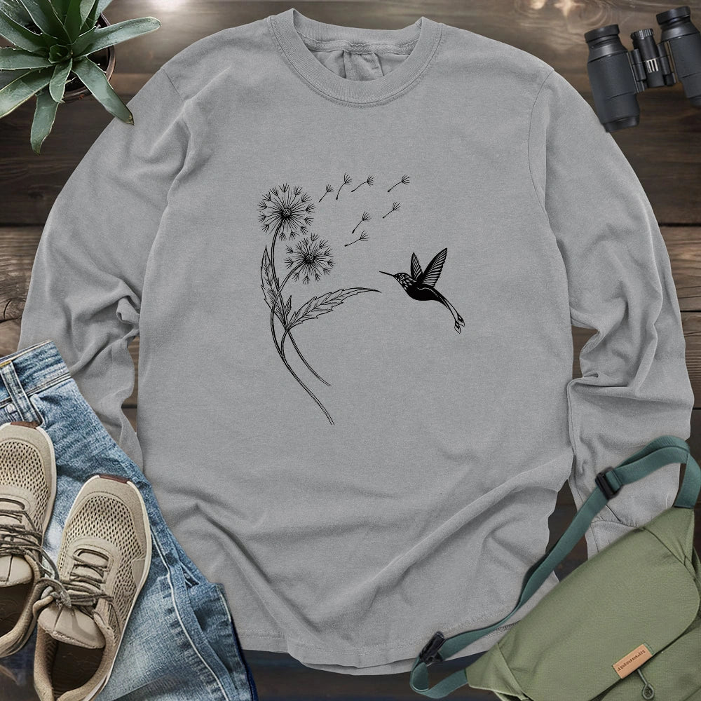 Hummingbird Silhouette Long Sleeve T-shirt