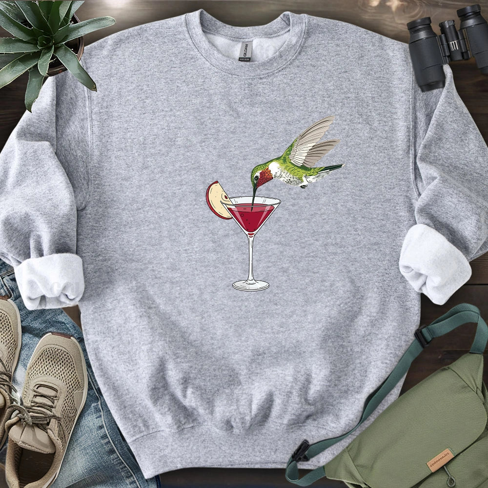 Hummingbird Sipping Cocktail Sweatshirt