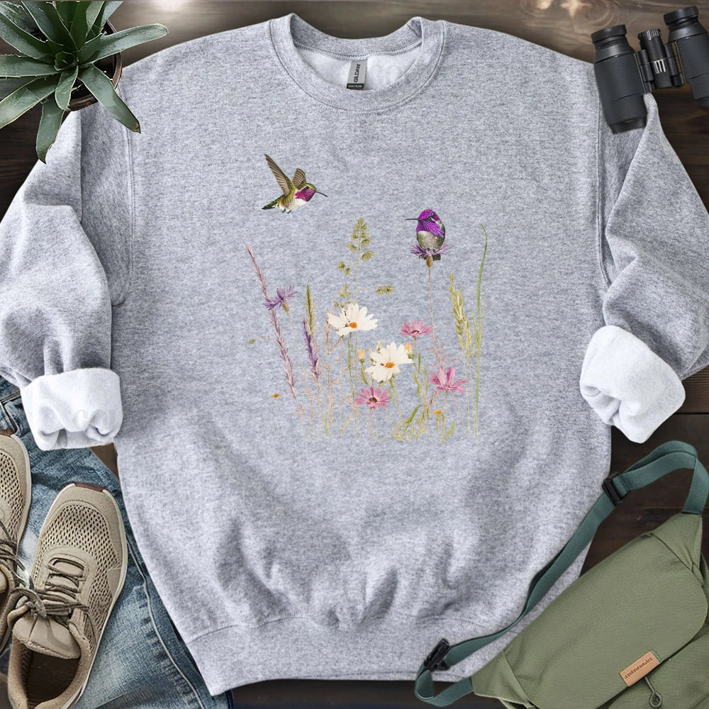 Hummingbirds And Wildflowers Sweatshirt