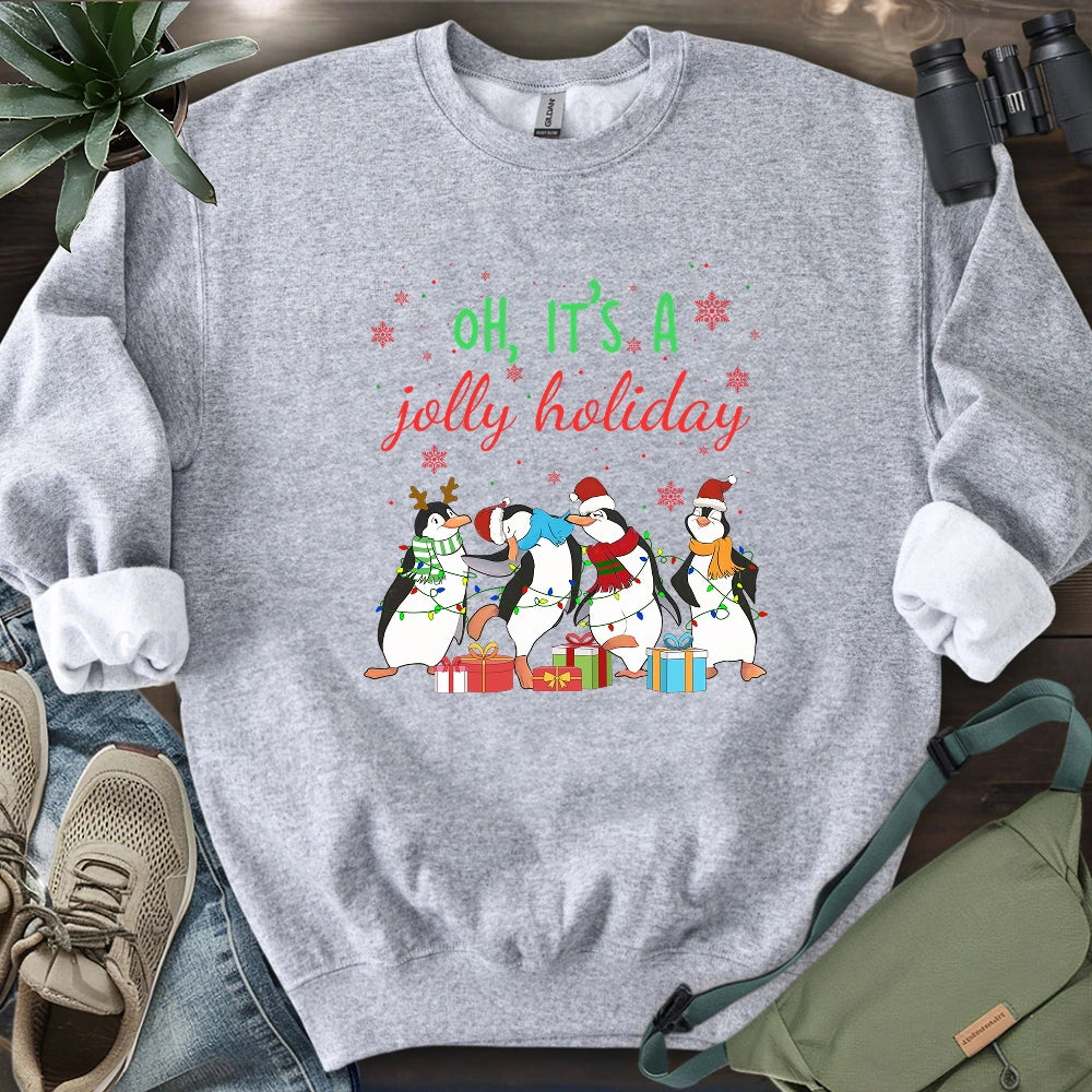 Jolly Holiday Penguins Sweatshirt