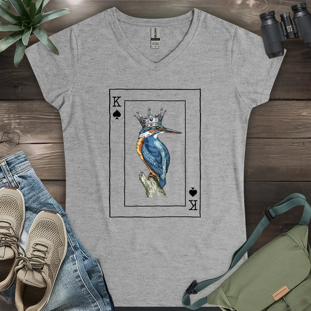 Kingfisher of Spades Lady V-neck
