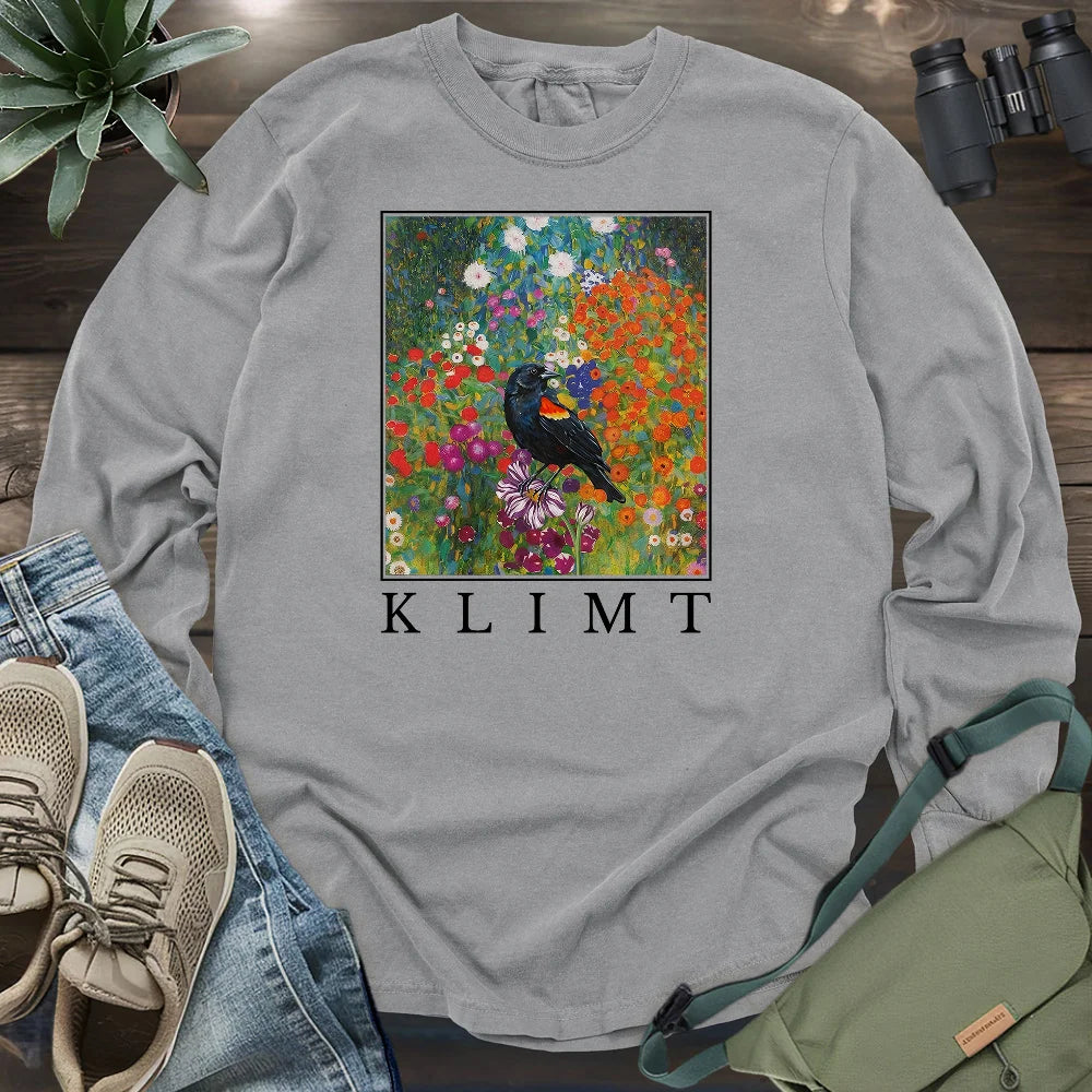 Klimt Blackbird Long Sleeve T-shirt
