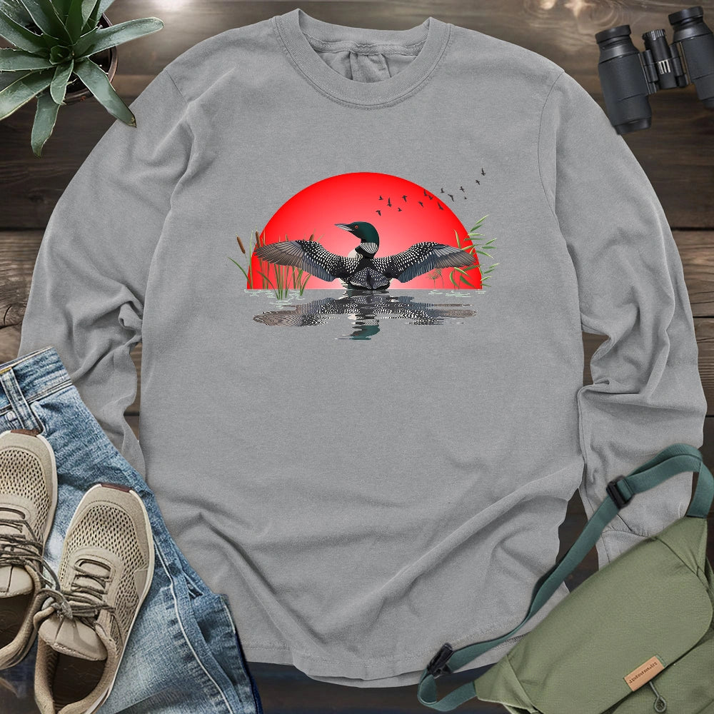 Loon Dance At Dawn Long Sleeve T-shirt