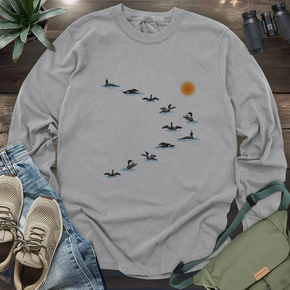 Loons Dancing - Sunset Long Sleeve T-shirt