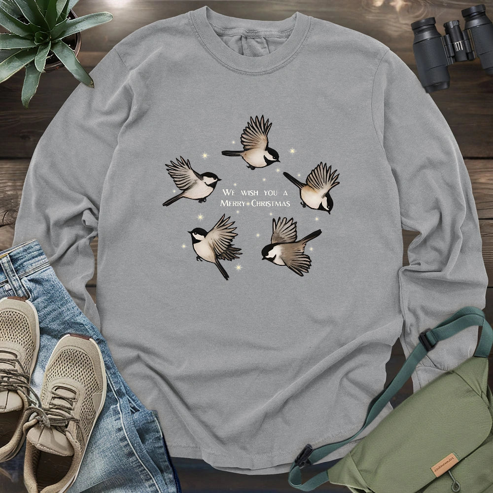 Merry Christmas Chickadee Long Sleeve T-shirt