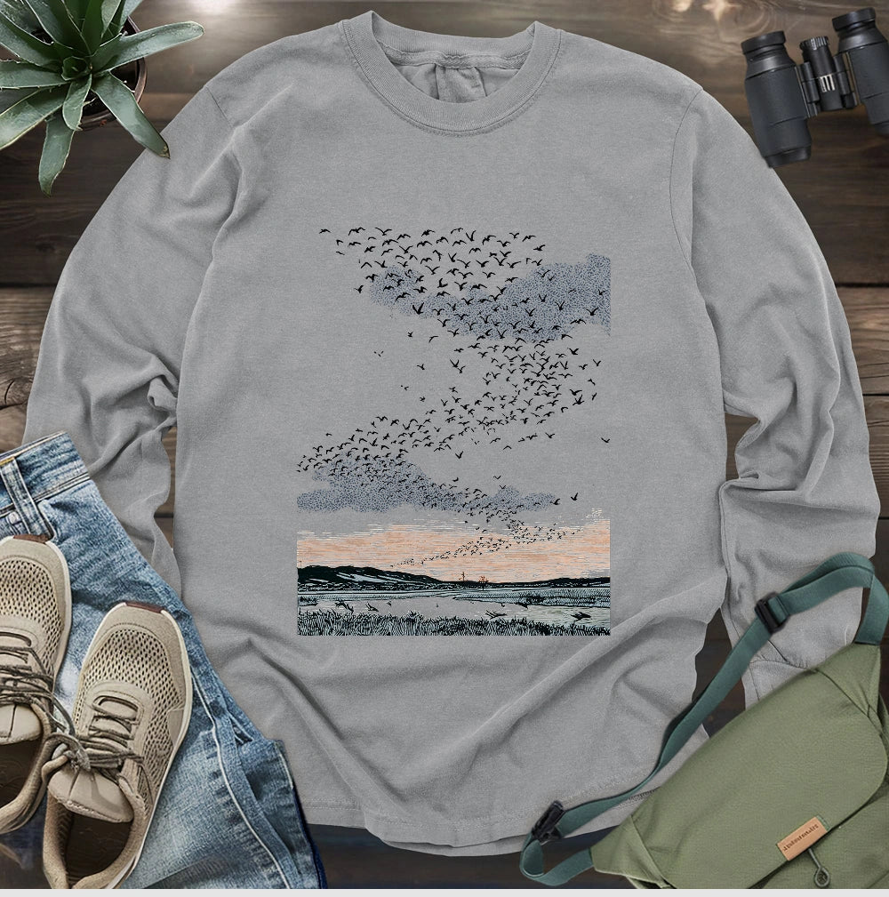 Migrating Wild Ducks Long Sleeve T-shirt