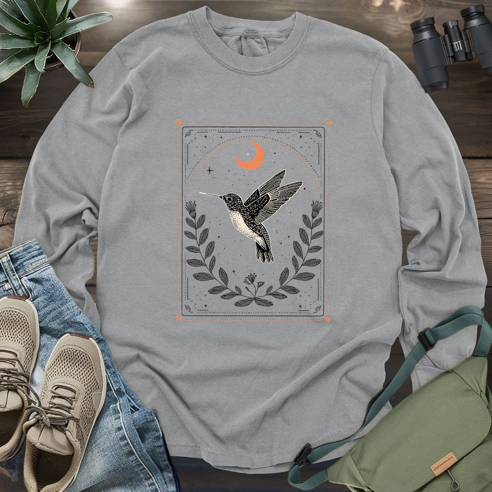 Moon Card Hummingbird Long Sleeve T-shirt