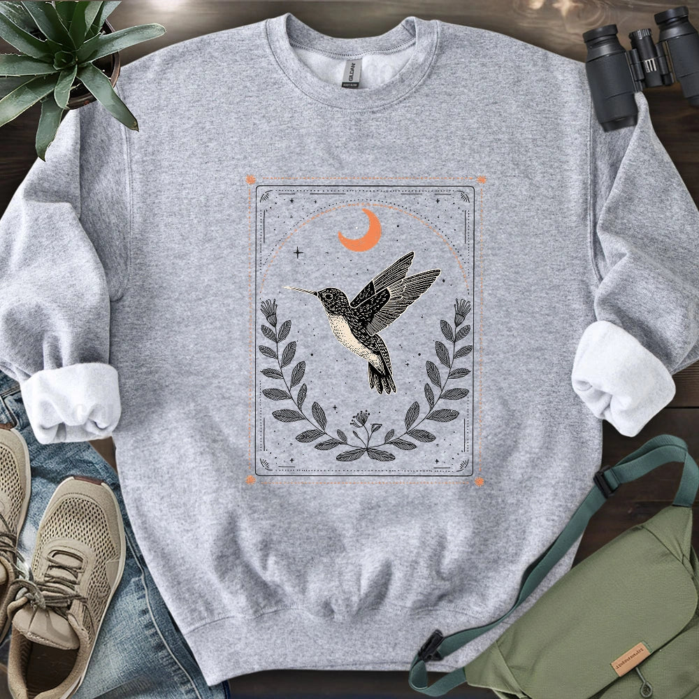 Moon Card Hummingbird Sweatshirt
