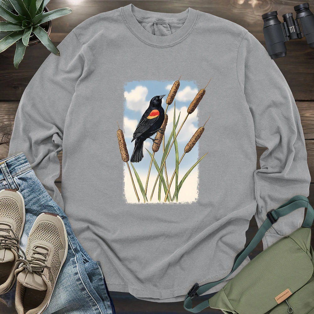 Morning On Cattail Field Long Sleeve T-shirt