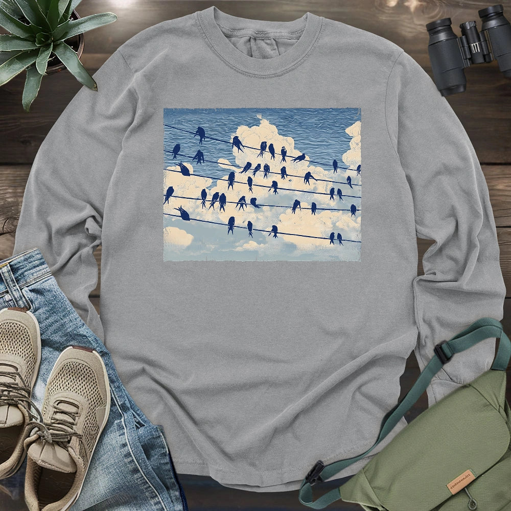 Music Stave On The Sky Long Sleeve T-shirt