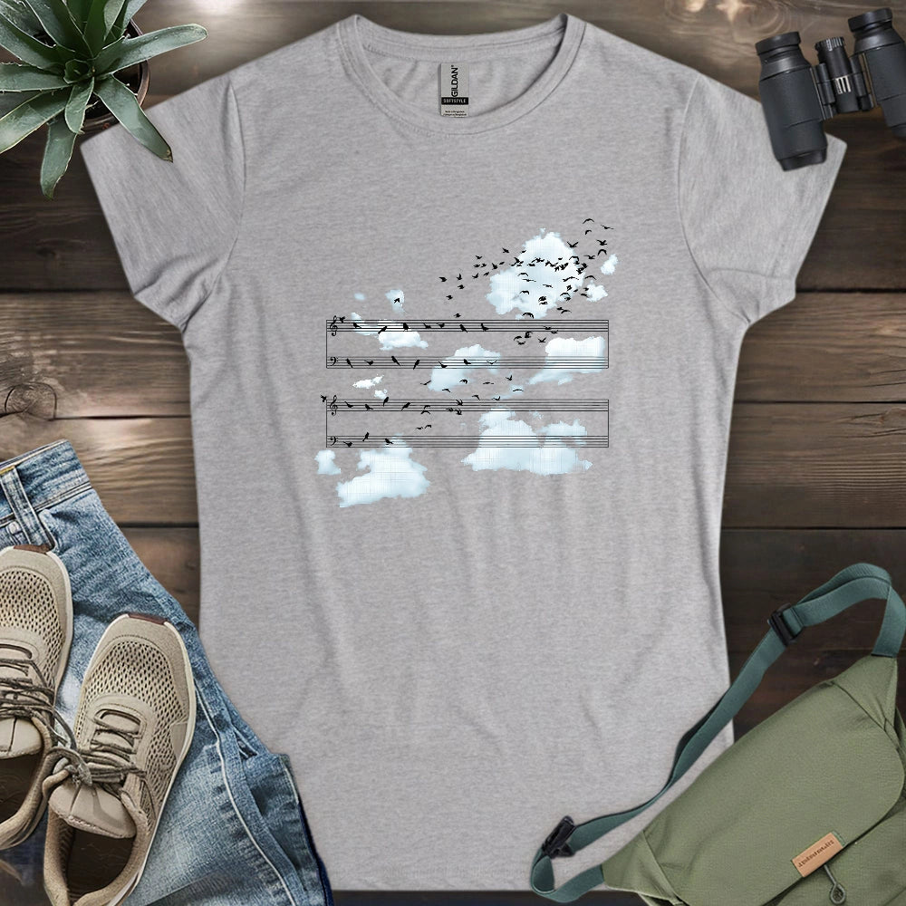 Music Stave On The Sky Women's T-shirt