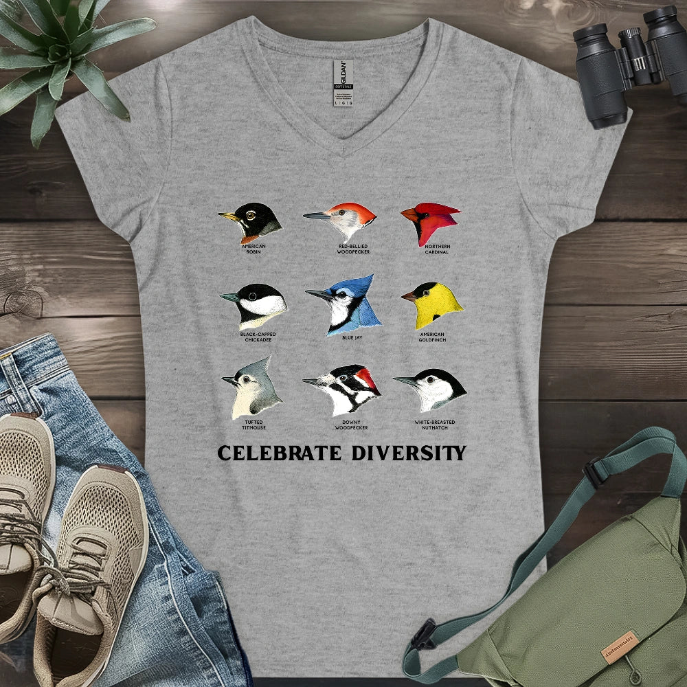 Northern Backyard Birds Lady V-neck