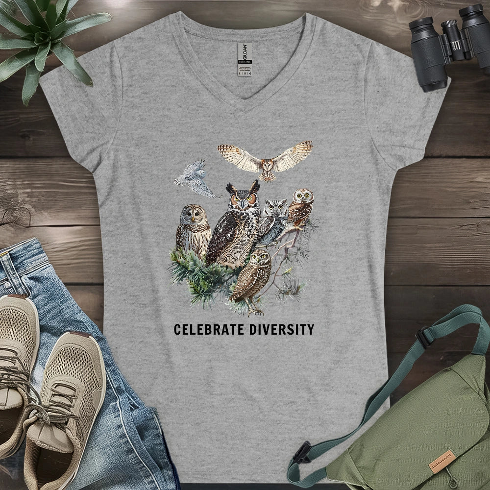 Owl Diversity Lady V-neck